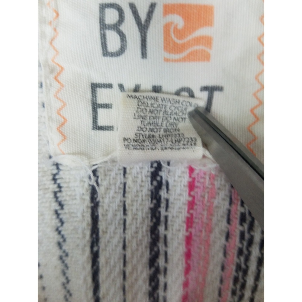 Beach By Exist SZ M White Cotton Aztec Tribal Boho Pattern Pullover Hoodie Strip - Picture 8 of 10